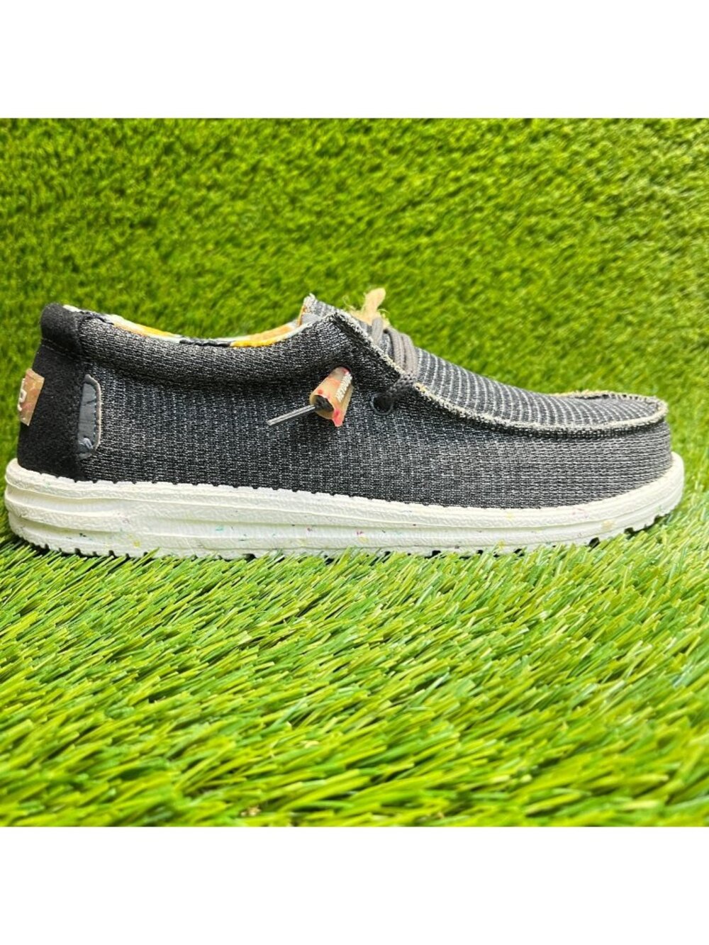 Hey Dude Wally Eco Sox Charcoal Gray Mens Size 8 Casual Walking Slip-On Shoes